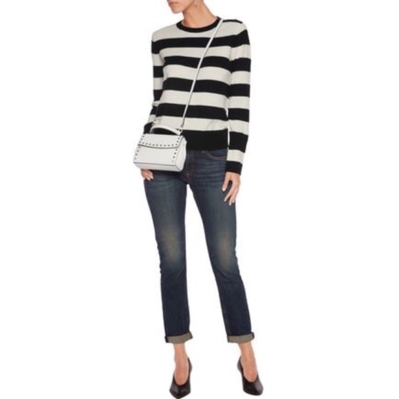 rag & bone Sweaters - rag and bone Striped Cashmere/Wool Blend Sweater